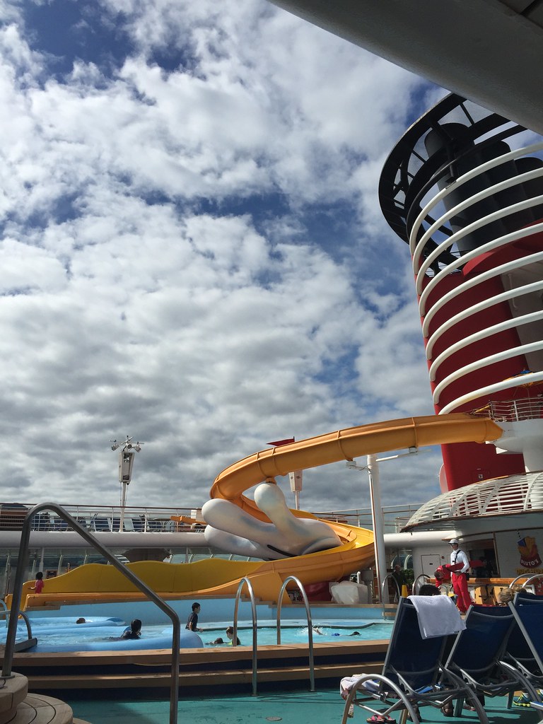Family pool on the upper deck of Disney Wonder