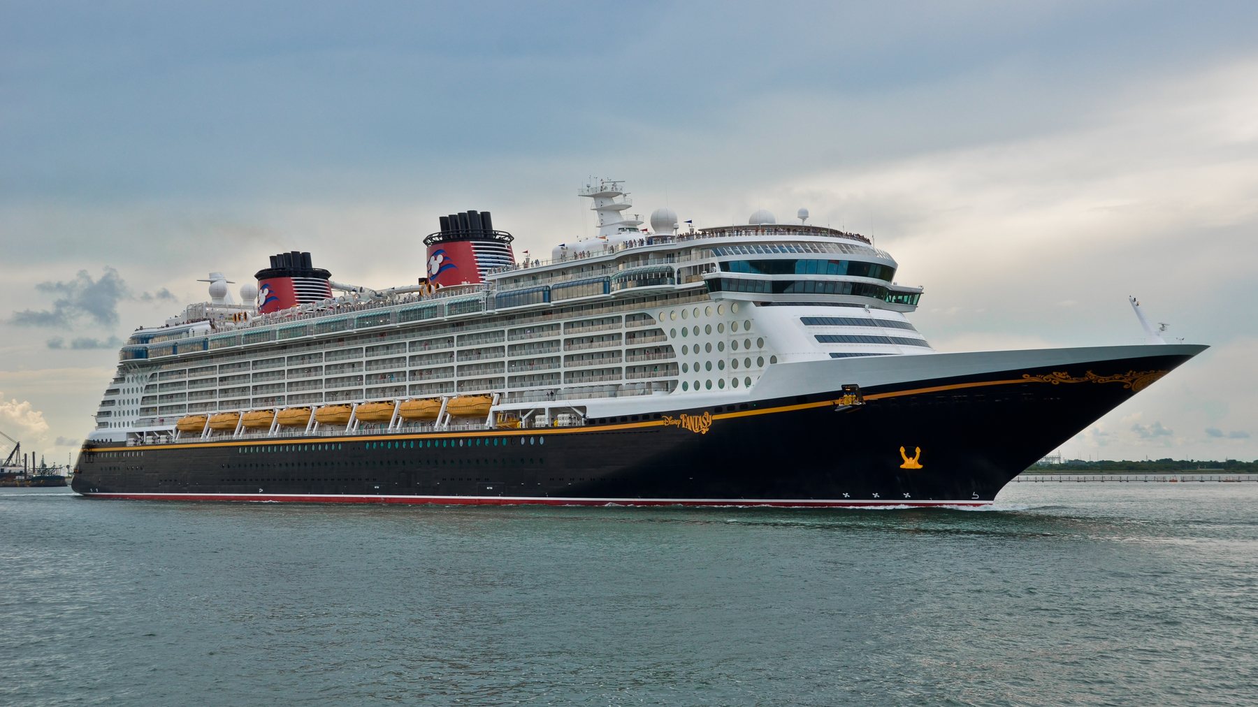 Disney Fantasy viewed from the water at Port Canaveral
