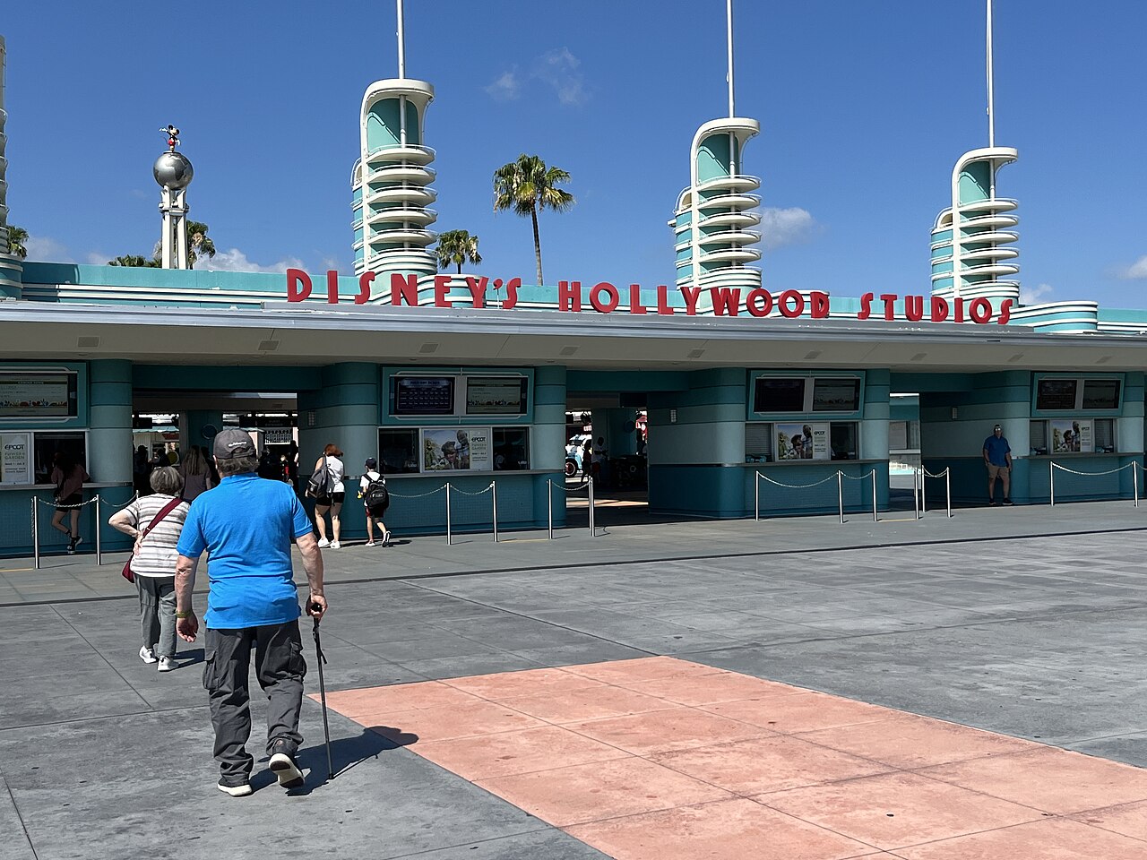 Art deco entrance with the Disney's Hollywood Studios sign